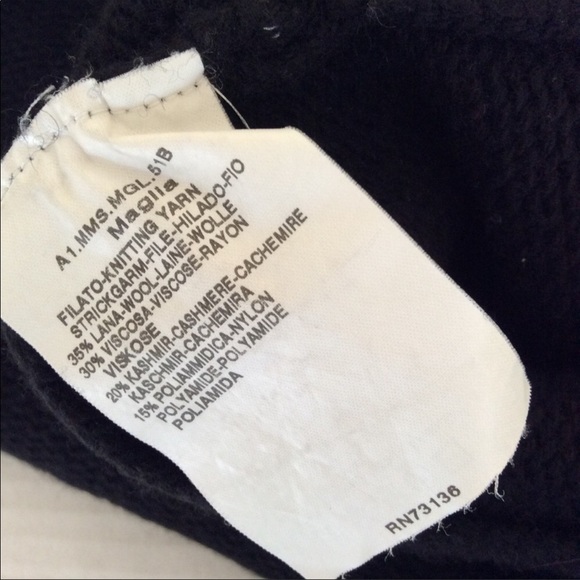 MAX MARA BLACK WOOL CASHMERE V NECK SWEATER MEDIUM - Picture 7 of 8